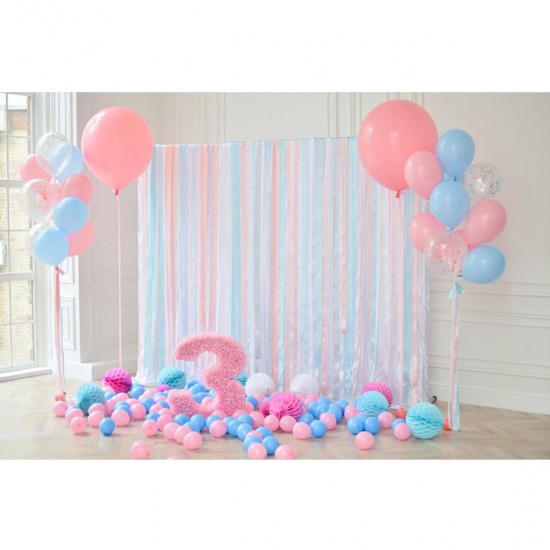 5x3FT 7x5FT 9x6FT Vinyl Pink Blue Balloon 3 Years Old Birthday Photography Backdrop Background Studio Prop