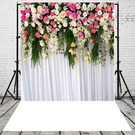 5x3FT 7x5FT Flower Wall Studio Silk Backdrop Photography Prop Photo Background 5x3FT 7x5FT Flower Wall Studio Silk Backdrop Photography Prop Photo Background