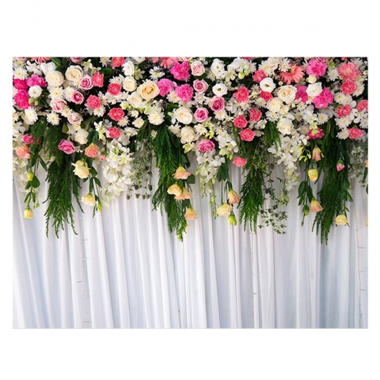 5x3FT 7x5FT Flower Wall Studio Silk Backdrop Photography Prop Photo Background 5x3FT 7x5FT Flower Wall Studio Silk Backdrop Photography Prop Photo Background