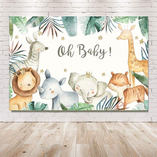 5x3FT 7x5FT Jungle Shower Oh Baby Theme Photography Backdrop Studio Prop Background