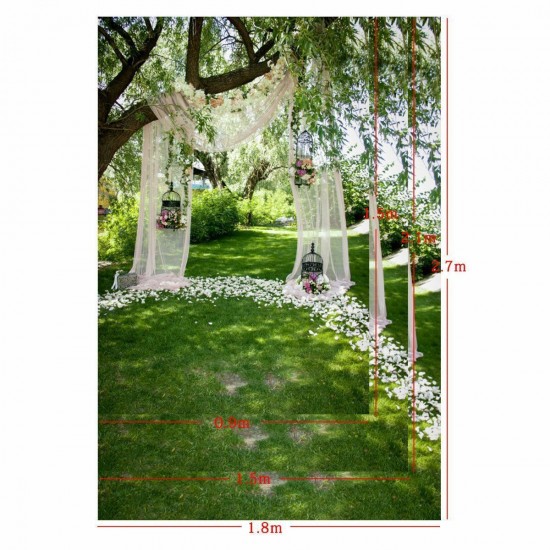 5x3ft 7x5ft 9x6ft E71522 Ethylene Propylene Spring Green Park Wedding Photography Backdrop Photo Background
