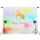 5x3ft 7x5ft Rainbow Unicorn Photography Backdrop Studio Prop Background