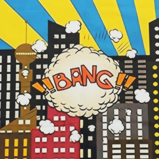 5x7FT 9x6FT Vinyl Cartoon City Bang Booom Photography Backdrop Background Studio Prop