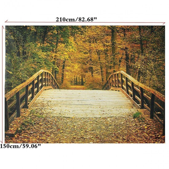 5x7FT Autumn Fall Bridge Photography Vinyl Background Studio Photo Backdrops