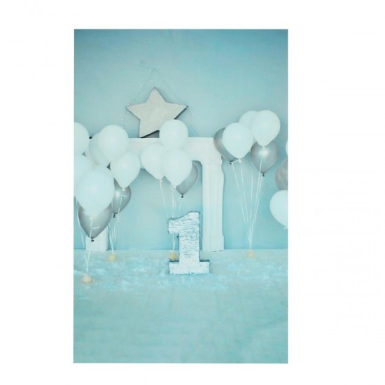 5x7FT Blue Balloon Birthday Celebrating Theme Photography Backdrop Studio Prop Background