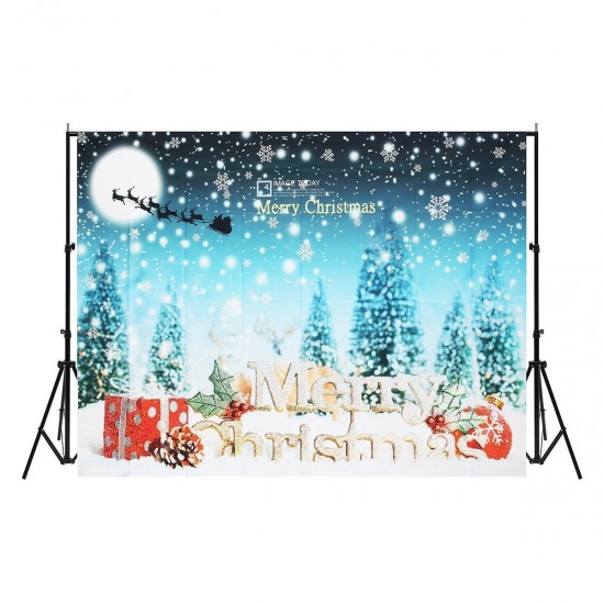 5x7FT Merry Christmas Snow Gift Photography Backdrop Background Studio Prop