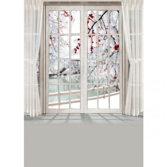 5x7FT Photography Backdrop Blossom Flower Window Curtain Studio Photo Background 5x7FT Photography Backdrop Blossom Flower Window Curtain Studio Photo Background