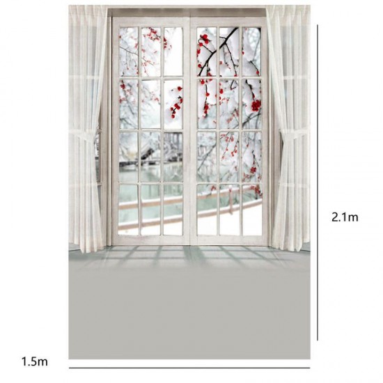 5x7FT Photography Backdrop Blossom Flower Window Curtain Studio Photo Background 5x7FT Photography Backdrop Blossom Flower Window Curtain Studio Photo Background