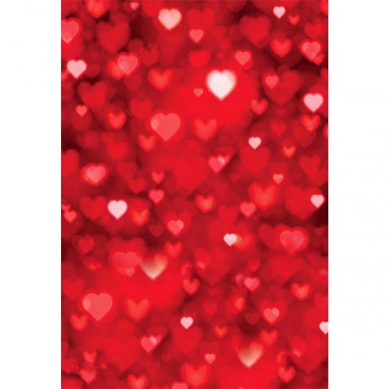 5x7FT Red Heart Valentine's Day Photography Backdrop Background Studio Prop