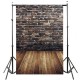 5x7FT Vinyl Brown Brick Wall Wood Floor Photography Backdrop Background Studio Prop