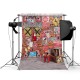 5x7FT Vinyl Graffiti Wall Phone Bear Photography Backdrop Background Studio Prop 5x7FT Vinyl Graffiti Wall Phone Bear Photography Backdrop Background Studio Prop