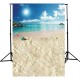 5x7FT Vinyl Summer Beach Heart Sea Vocation Photography Backdrop Background Studio Prop