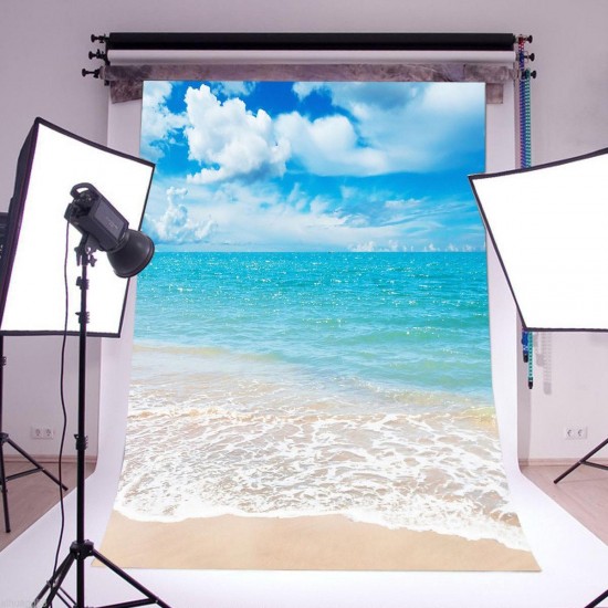 5x7Ft Vinyl Beach Blue Sky Summer Studio Photography Background Photo Backdrop Props