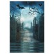 5x7ft Halloween Black Bat Night Background for Photography Background