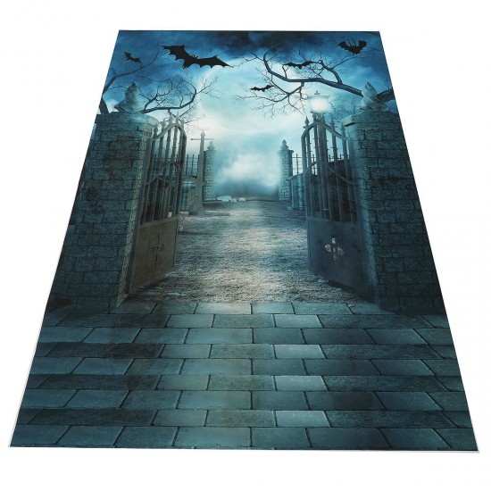 5x7ft Halloween Black Bat Night Background for Photography Background