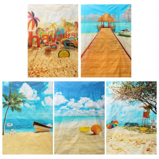 5x7ft Summer Beach Vocation Sea Photography Backdrop Studio Prop Background