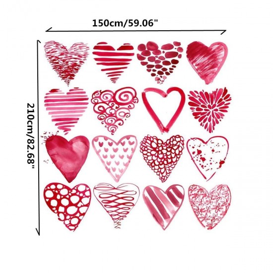 5x7ft Valentine's Day Red Love Heart Photography Background Studio Backdrop Prop