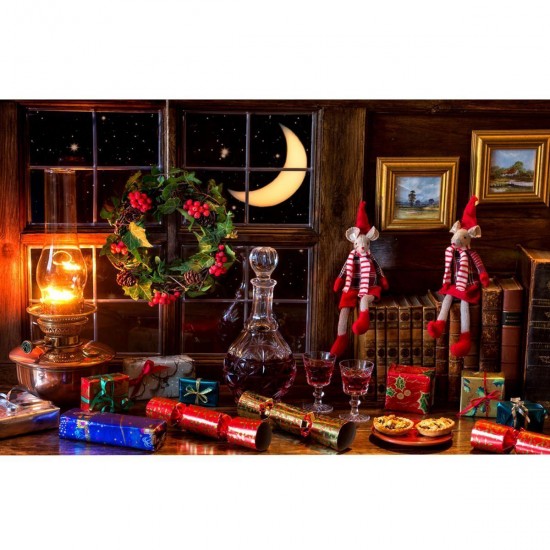 5x7ft Vinyl Red Wine Gift Window Christmas Photo Backdrops Photography Background Studio Prop
