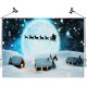 7x5FT Blue SnowSanta Claus Elk Sleigh Photography Backdrop Studio Prop Background 7x5FT Blue SnowSanta Claus Elk Sleigh Photography Backdrop Studio Prop Background