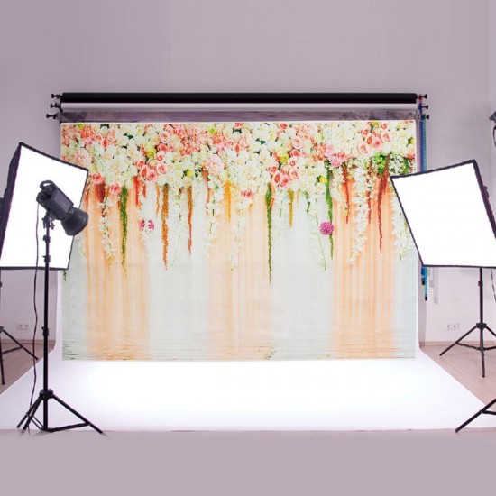 7x5FT Wedding Romantic Flower Wall Backdrop Photography Prop Photo Background