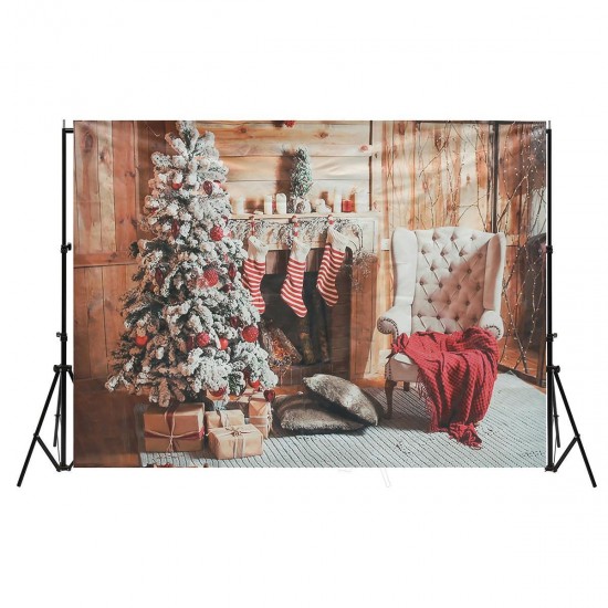 7x5ft Christmas Fireplace Christmas Tree Chair Gift Stockings Photography Backdrop Studio Prop Background 7x5ft Christmas Fireplace Christmas Tree Chair Gift Stockings Photography Backdrop Studio Prop Background