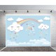 7x5ft Rainbow Smile Clouds Thin Vinyl Photography Backdrop Background Studio Photo Prop