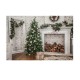 7x5ft White Fireplace Christmas Tree Photography Backdrop Studio Prop Background
