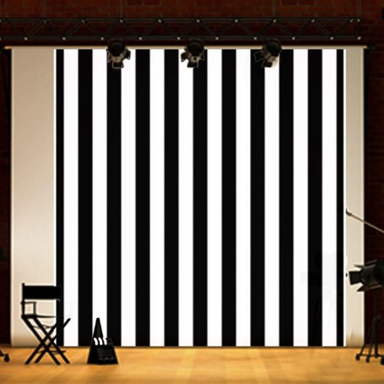 8x8FT Black White Stripes Wall Photography Studio Vinyl Background Backdrop