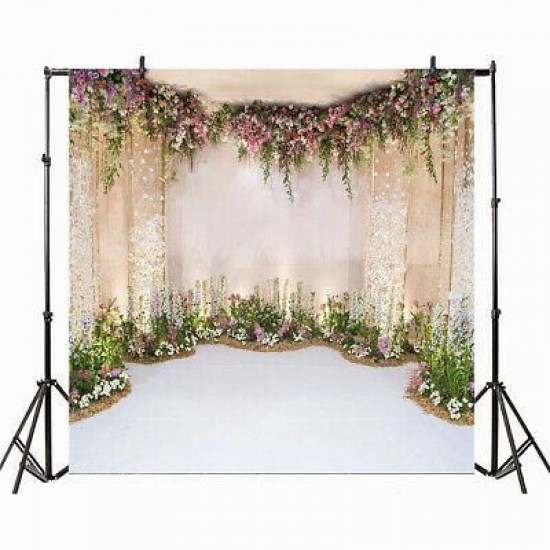 8x8FT Flowers Wall Scene Wedding Backdrop Background Photography Studio Prop