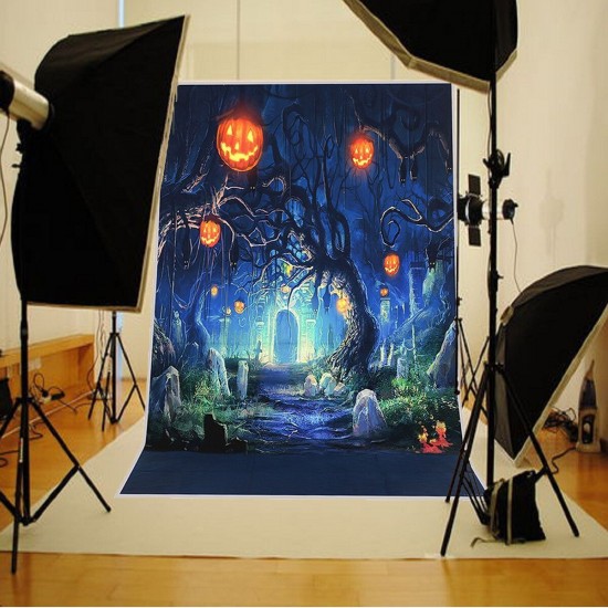 9x6ft 7x5ft 5x3ft F64171 Halloween Pumpkin Lantern Party Theme Photography Background Cloth Studio Photo Backdrop