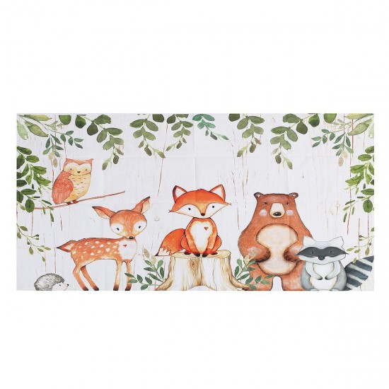 Baby Photography Backdrop Woodland Animals Birthday Party Background Prop Vinyl Decorations