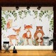 Baby Photography Backdrop Woodland Animals Birthday Party Background Prop Vinyl Decorations