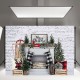 Christmas Photography Backdrops White Brick Fireplace Background Cloth for Photo Booth Atudio Photograph Backdrop Prop