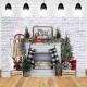 Christmas Photography Backdrops White Brick Fireplace Background Cloth for Photo Booth Atudio Photograph Backdrop Prop