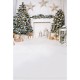 Christmas Photography Backdrops White Fireplace Wood Floor Background Cloth Photo Studio Background Christmas Tree