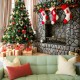 Christmas Tree Fireplace Gifts Backdrop Winter Children Photography Background Cloth Studio Props