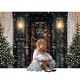 Christmas Tree Photography Backdrops Snowy Door Shop Window Background Cloth for Studio Photo Backdrop Prop