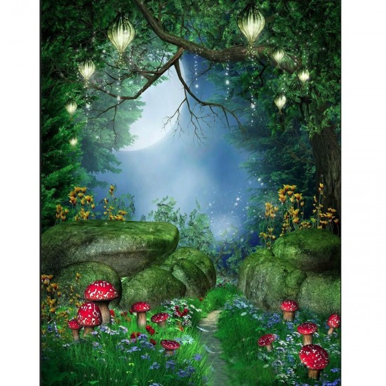 Fairy Tale World Green Forest Photography Background Cloth Backdrop Photo Props