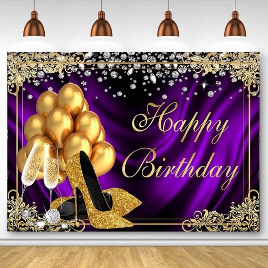 Glitter Adult Birthday Party Background Photography Cloth Balloon High Heels Diamond Background Photo Glitter Adult Birthday Party Background Photography Cloth Balloon High Heels Diamond Background Photo
