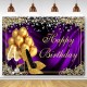 Glitter Adult Birthday Party Background Photography Cloth Balloon High Heels Diamond Background Photo