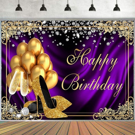 Glitter Adult Birthday Party Background Photography Cloth Balloon High Heels Diamond Background Photo Glitter Adult Birthday Party Background Photography Cloth Balloon High Heels Diamond Background Photo