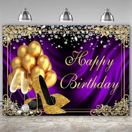 Glitter Adult Birthday Party Background Photography Cloth Balloon High Heels Diamond Background Photo