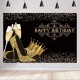 Happy Birthday Backdrop Lady Birthday Prom Party Background Shiny Golden Crown High Heel Party Banner Birthday Photo Studio Props Happy Birthday Backdrop Lady Birthday Prom Party Background Shiny Golden Crown High Heel Party Banner Birthday Photo Studio Props