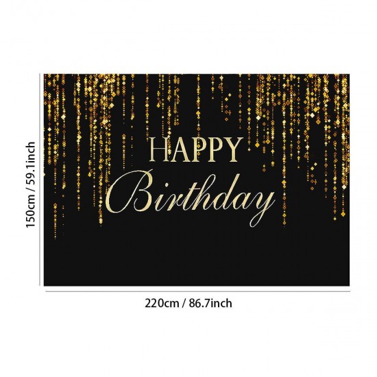 Happy Birthday Photography Backdrops Glitter Sequin Spots Background Cloth for Party Photograph Backdrop