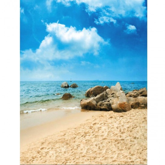 Photography Background Vinyl Fabric Cloth Sky Beach Sand Stones 90x150cm Photography Background Vinyl Fabric Cloth Sky Beach Sand Stones 90x150cm