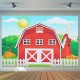 Photography Backgrounds Photo Studio Props Cartoon Red Farm Animals Birthday Party Backdrop