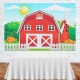 Photography Backgrounds Photo Studio Props Cartoon Red Farm Animals Birthday Party Backdrop