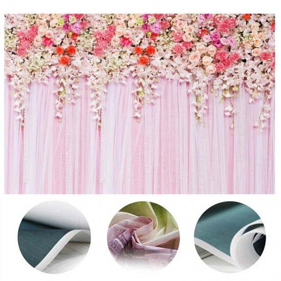 Pink Flowers Wall Photography Backdrops Rose Floral Wedding Photo Background