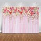 Pink Flowers Wall Photography Backdrops Rose Floral Wedding Photo Background Pink Flowers Wall Photography Backdrops Rose Floral Wedding Photo Background