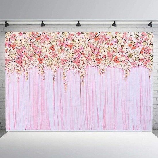 Pink Flowers Wall Photography Backdrops Rose Floral Wedding Photo Background Pink Flowers Wall Photography Backdrops Rose Floral Wedding Photo Background